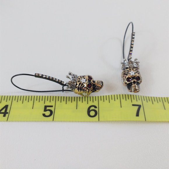 Betsey Johnson Skull with Crown Earrings - Picture 4 of 5